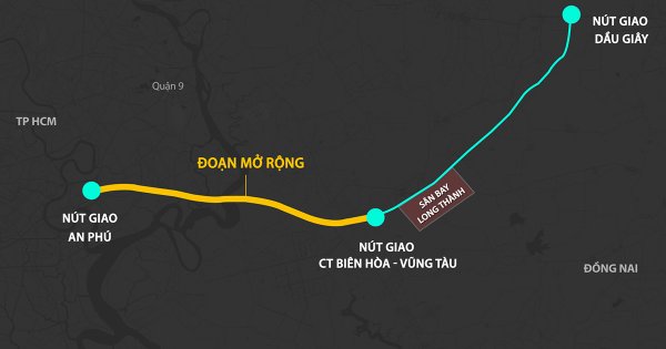 Đầu tư 10.000 tỷ đồng mở rộng gấp đôi 24km cao tốc TP.HCM - Long Thành