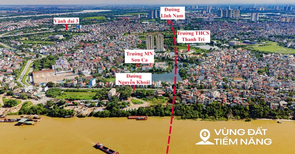 Toàn cảnh khu vực sẽ được xây cầu vượt sông Hồng, nằm giữa 2 cây cầu trị giá hơn 10.000 tỷ, kết nối với đại đô thị của Vinhomes