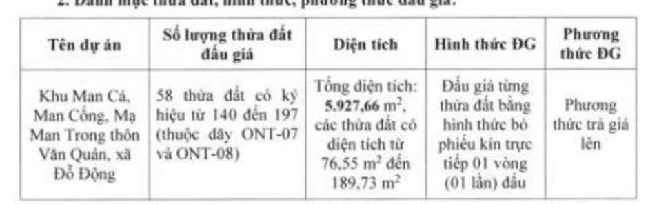 2 huyện vùng ven Hà Nội chuẩn bị đấu giá hơn 80 lô đất, giá khởi điểm từ 5,3 triệu đồng/m2